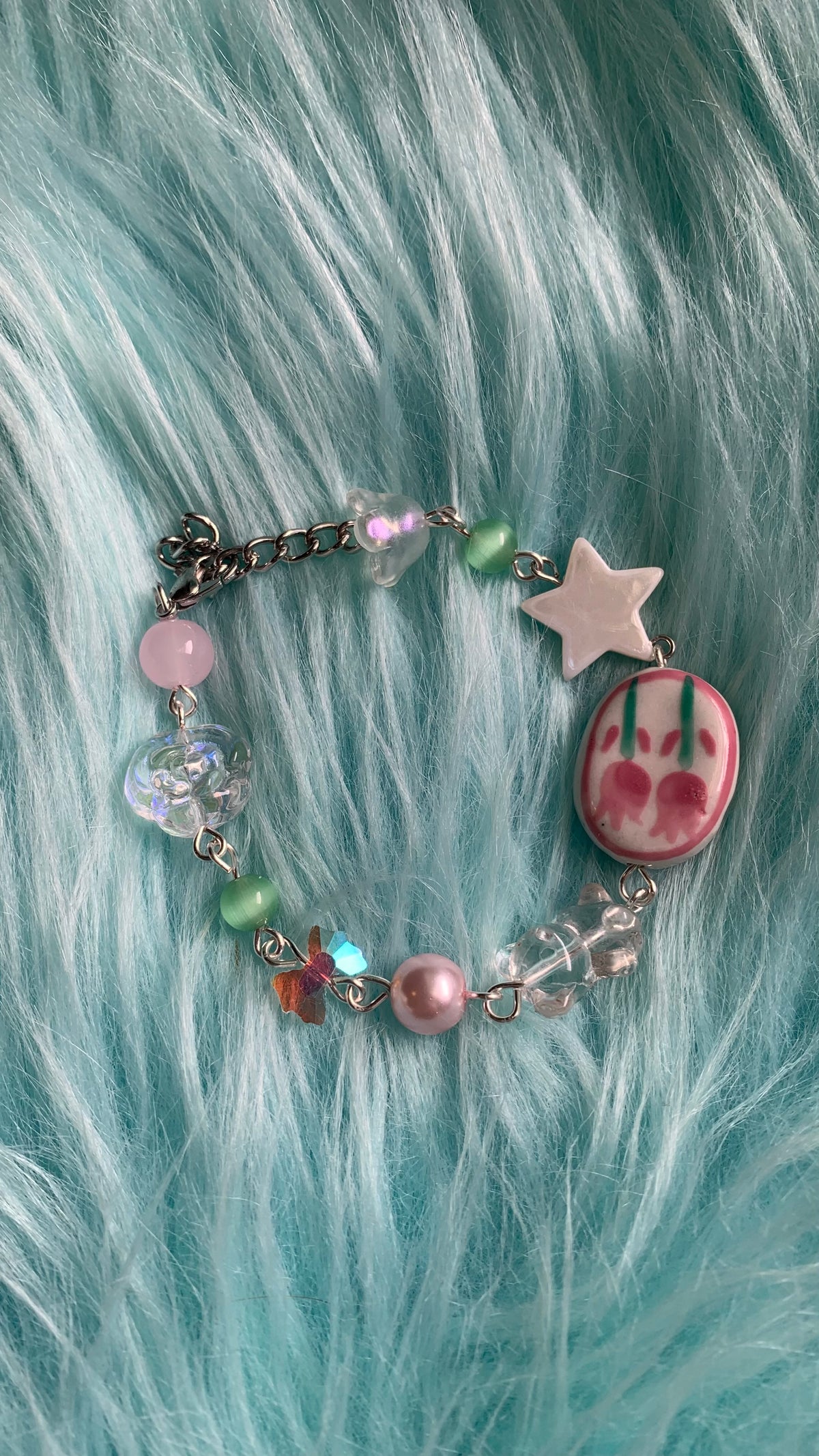 Pink tulip bracelet