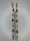 Red flower eye glass chain