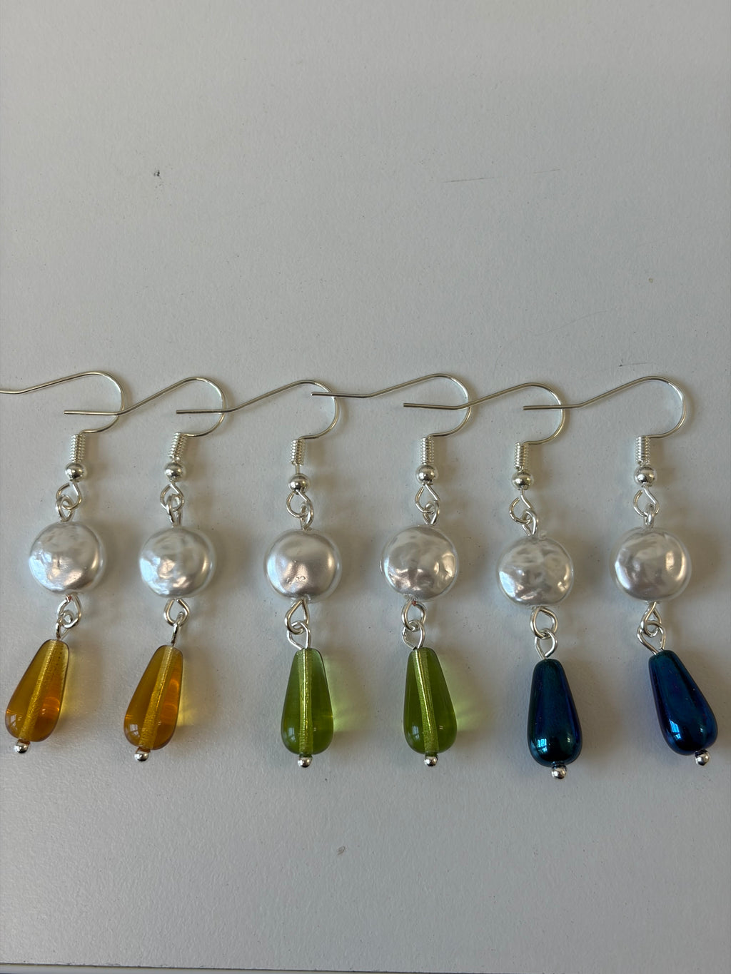 Blue tear drop earring