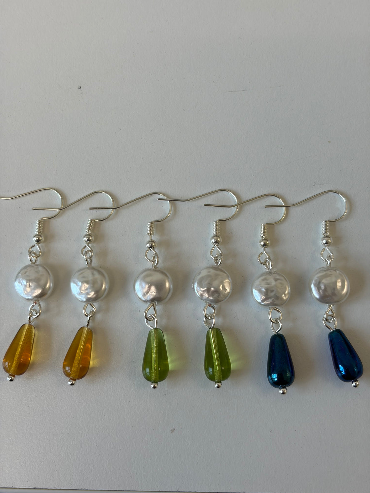 Blue tear drop earring