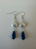 Blue tear drop earring