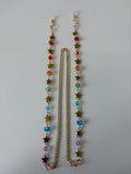 Rainbow crystal eyeglass chain