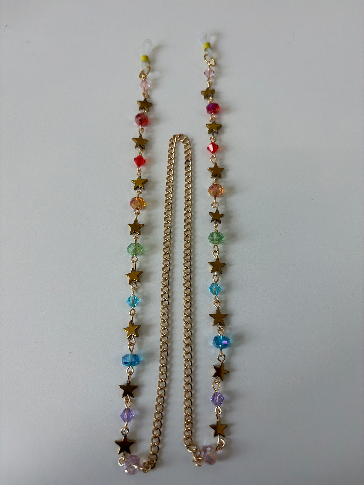 Rainbow crystal eyeglass chain