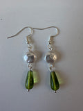 Green tear drop earrings